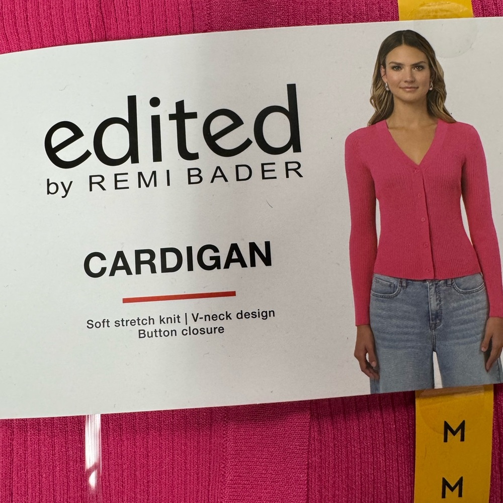 Edited by Remi Bader Pink V-Neck Button Cardigan